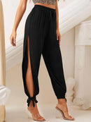 Calça Jogger Fenda Lateral Amarração Viscose