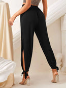 Calça Jogger Fenda Lateral Amarração Viscose
