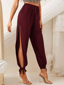 Calça Jogger Fenda Lateral Amarração Viscose