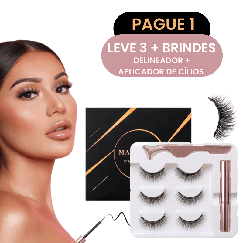 [COMPRA PREMIADA] Kit 3 Pares de Cílios Magnéticos + Delineador (Brinde)