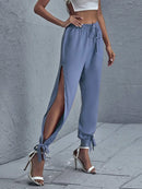 Calça Jogger Fenda Lateral Amarração Viscose