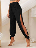 Calça Jogger Fenda Lateral Amarração Viscose