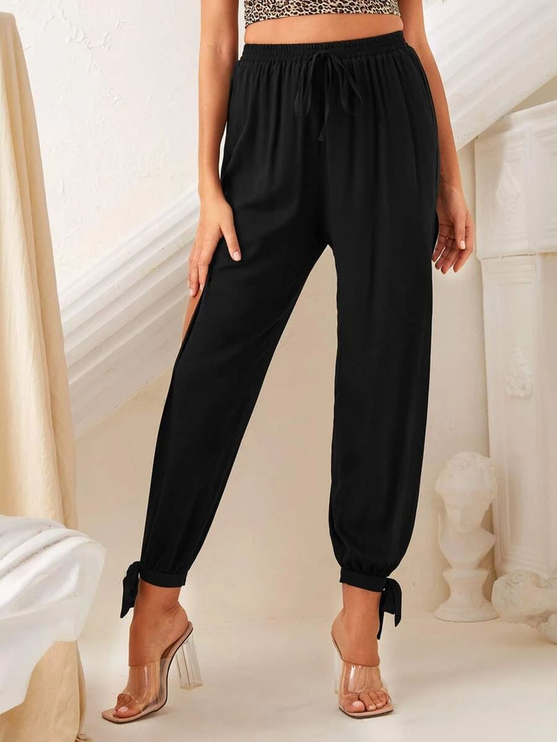 Calça Jogger Fenda Lateral Amarração Viscose