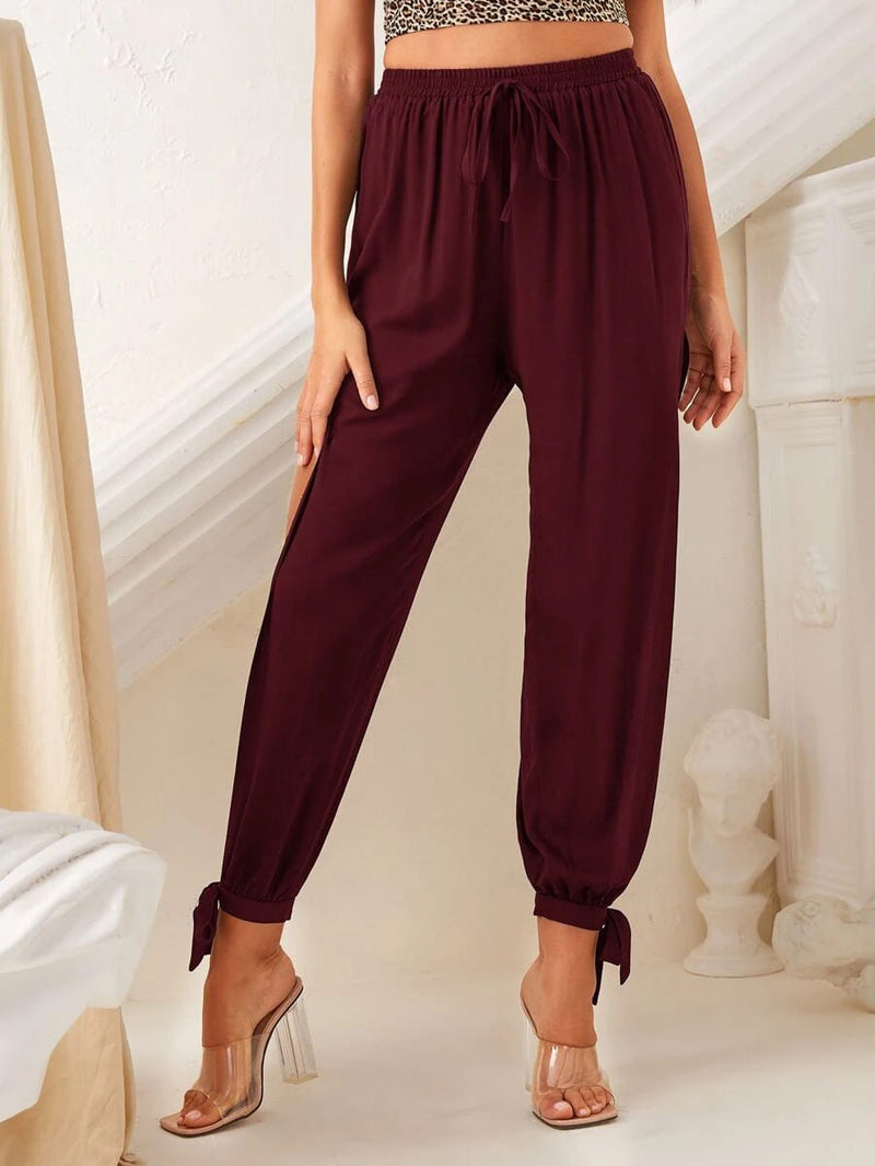 Calça Jogger Fenda Lateral Amarração Viscose