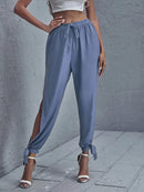 Calça Jogger Fenda Lateral Amarração Viscose